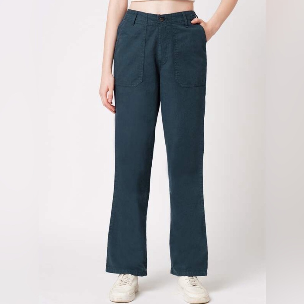 The Limited Women Chinos Pants Size 8 Green 100% Cotton High Rise Causal Preppy